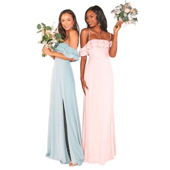 SHOW ME YOUR MUMU Women's Emma Ruffle Maxi Dress In Silver Sage Crisp Size XS NE - Picture 6 of 16